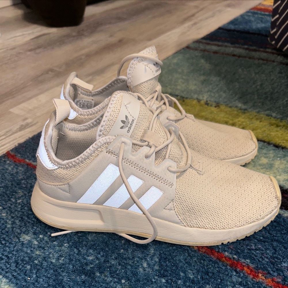 adidas youth size 4.5  X_PLR Simple Beige Monochrome Sneaker